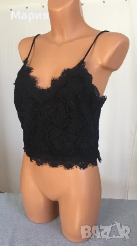 Ново Vero Moda Л размер Дамски Топ Потник Корсет Черен Дантела Еластичен Елегантен Вечерен, снимка 11 - Потници - 51143088