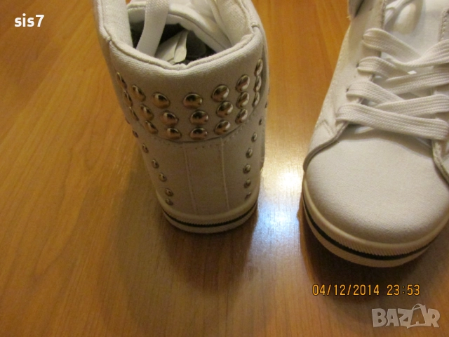 нови бели кецове номер 37 внос от Англия, снимка 4 - Кецове - 51984091