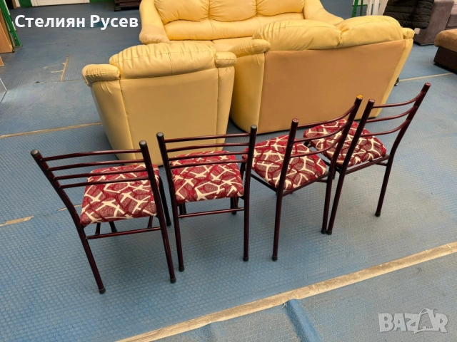 0410 стол / столове с метални крака -цена 103 лв или 52,66 евро общо за 4 бр - здрави и масивни ,мет, снимка 2 - Столове - 51975226