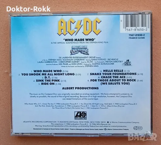 AC/DC – Who Made Who – 1986 CD (Compilation), снимка 2 - CD дискове - 49201872