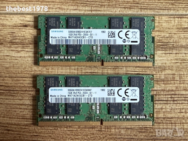 16GB/32GB DDR4 2666MHz/3200MHz Samsung`Рам Памет За Лаптоп 100лв/бр
