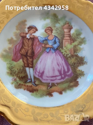 Antique .Limoge. France. Чинийка за стена., снимка 2 - Антикварни и старинни предмети - 50777649