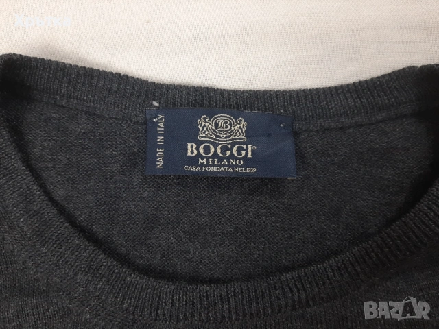 Boggi Milano - Оригинален мъжки пуловер от вълна размер 52 / L, снимка 6 - Пуловери - 53302044