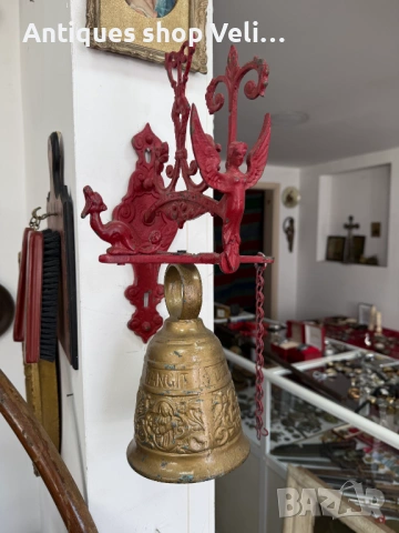 Бронзова камбана за врата/стена №7982, снимка 3 - Антикварни и старинни предмети - 53896512