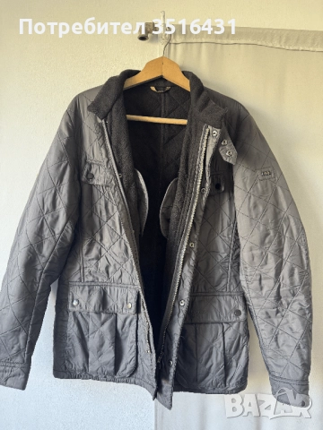 Сиво Мъжко Зимно Яке Barbour - Размер XL, снимка 8 - Якета - 42121857