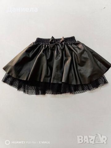 Кожена пола с панделка, снимка 1 - Детски рокли и поли - 45018210