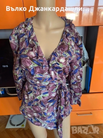 Копринена риза Stefanel ( тип прегърни ме), размер S/M