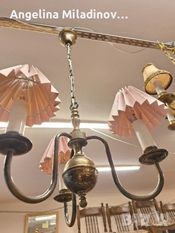 Винтидж полилей месинг , снимка 3 - Полилеи - 50864072