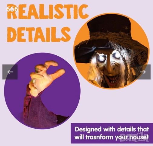 Хелоуин светеща говореща вещица, снимка 6 - Декорация за дома - 53192383