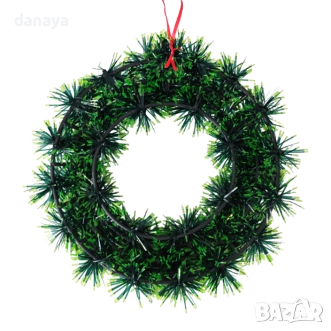 6186 Коледен венец за врата с шишарки и надпис Merry Christmas, 24 см, снимка 3 - Декорация за дома - 52002228