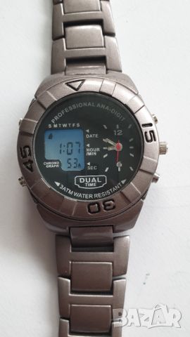 Кварцов мъжки часовник Ana-digit с две времена, снимка 4 - Мъжки - 45639594