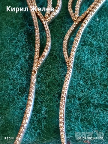 Флорално изящество висящи сребърни обеци с Планински кристал фешън АРТ БИЖУ 52638, снимка 3 - Обеци - 52961409