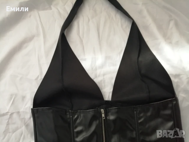 Нов дамски кожен топ/бюстие/корсет р-р XS и S, снимка 12 - Корсети, бюстиета, топове - 51076369