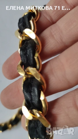 COSCI Италия дамски колан от естествена кожа и златна верига, снимка 5 - Колани - 53420491