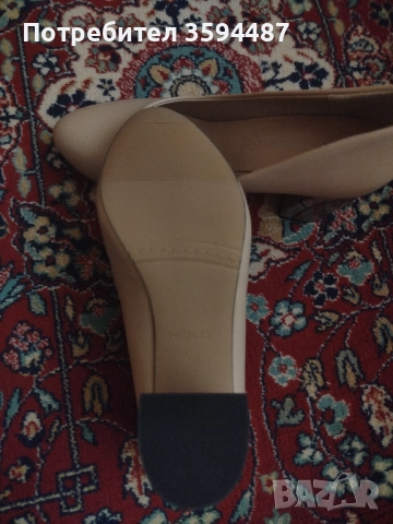 Елегантни бежови токчета, снимка 4 - Дамски обувки на ток - 51806278