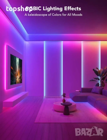 Чисто нова запечатана Смарт LED лента Govee RGBIC H617A, синхронизация на музика, 5 метра , снимка 7 - Резервни части за машини - 53658337