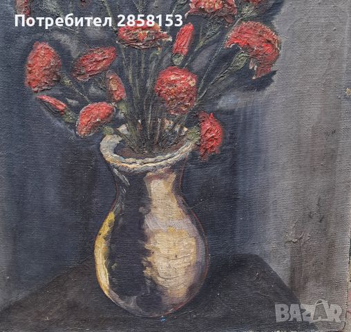 Стара картина,натюрморт на  худ. Георги Урумов, снимка 3 - Антикварни и старинни предмети - 45763863