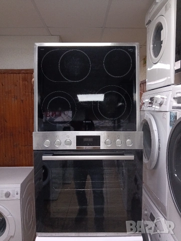 Иноксова печка за вграждане с керамичен плот Бош Bosch с две години гаранция!