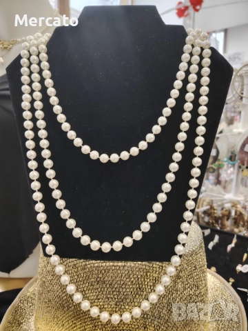 Гердан 3 реда перли АРТ №105, снимка 4 - Колиета, медальони, синджири - 52306811