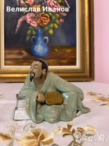 Винтидж керамична колекционерска фигура Shiwan mudman. Глазирана.Перфектно.