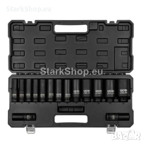 Професионални Дълбоки Ударни Вложки Комплект 12-стенни 15части (10-36мм) JCB – 4166D-9MPB, снимка 3 - Куфари с инструменти - 50259712