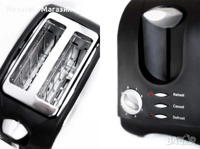 Тостер Rohnson R-207 900 W, инокс/черен, снимка 2 - Тостери - 51717041