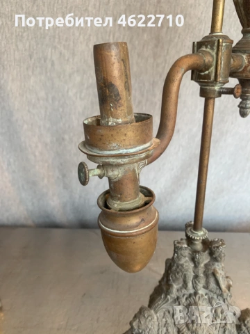 Антична бронзова маслена лампа, снимка 9 - Антикварни и старинни предмети - 53433127
