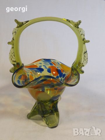 стъклена кошница Murano , снимка 1 - Декорация за дома - 46016930