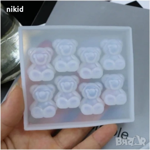 8 малки мечета мече силиконов молд форма фондан шоколад бонбони декор, снимка 6 - Форми - 49584528