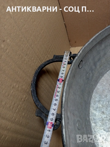 Стара Голяма Ръчно Кована Медна Тава За Лютеница За Курбан 50лт. Номер 204., снимка 16 - Антикварни и старинни предмети - 53036469