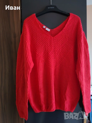 червен дамски плетен пуловер Body Flirt