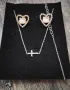 Нов сребърен комплект синджирче с кръст и обички!, снимка 1