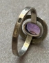 Съветски сребърен пръстен с Аметист , снимка 3