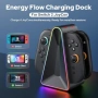 Нова Switch 2 Joy-Con зарядна док станция 4 контролера магнитна RGB, снимка 2