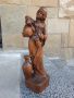 Красива Дървена Женска Фигура Скулптура Ренесанс