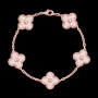 Van Cleef & Arpels VCA 5 Motifs Rose Gold Diamonds Vintage Alhambra Дамска Гривна, снимка 7
