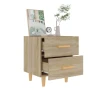 Нощно шкафче, опушен дъб, 40x35x47,5 см, снимка 3