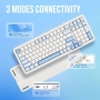 Чисто нова MCHOSE K99 96% безжична геймърска клавиатура, механична клавиатура с уплътнение, BT5.0..., снимка 3