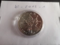 СРЕБРО 1 OZ КАНАДСКИ КЛЕНОВ ЛИСТ 2012 1 УНЦИЯ, снимка 1