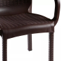 Удобен градински стол от полипропилен - Кафяв, снимка 3
