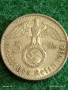 Сребърна монета 5 райхсмарки 1938г. Германия Трети Райх с Свастика за КОЛЕКЦИОНЕРИ 40706, снимка 1