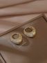 Дамски елегантни кухи обеци с искрящ циркон,позлатено покритие, снимка 1 - Обеци - 45852501