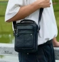 Мъжки елегантни крос’боди чанти с два размера / Черна естествена кожа!, снимка 13