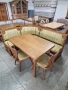 К-т Масивен Кухненски Ъгъл с Разтегателна Трапезна Маса с 2 броя Стола-внос от Германия!, снимка 1