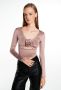 Ултра модна блузка с акцент цвете, снимка 1 - Блузи с дълъг ръкав и пуловери - 45208739
