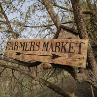 Декоративен дървен знак "FARMERS MARKET" , снимка 3 - Декорация за дома - 45062320
