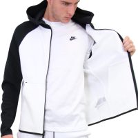 Мъжко горнище Nike Tech Fleece Black/White - размер XL, снимка 3 - Спортни дрехи, екипи - 45880433