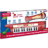 Bontempi - Мини караоке синтезатор с микрофон и 24 клавиша, снимка 1 - Музикални играчки - 45768345