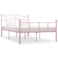 vidaXL Рамка за легло, розова, метал, 160x200 см(SKU:284541, снимка 1 - Спални и легла - 45186189