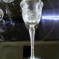 WMF Уникален антикварен комплект кристални гравирани чаши  Германия 40-те, снимка 3 - Други ценни предмети - 44993196